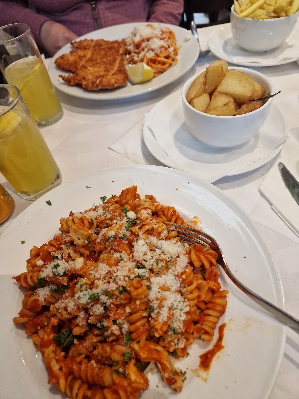 fusilli pasta with tomato sauce