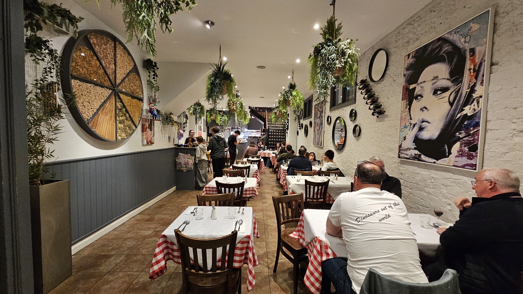 Pinocchio inside the restaurant